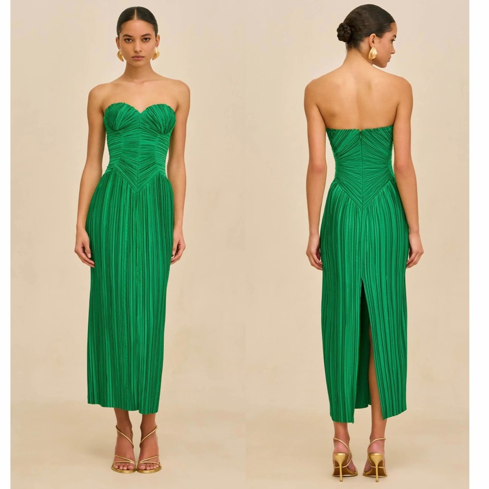 Cult Gaia Green Ashika Gown midi dress Size 6 Color is Malachite
